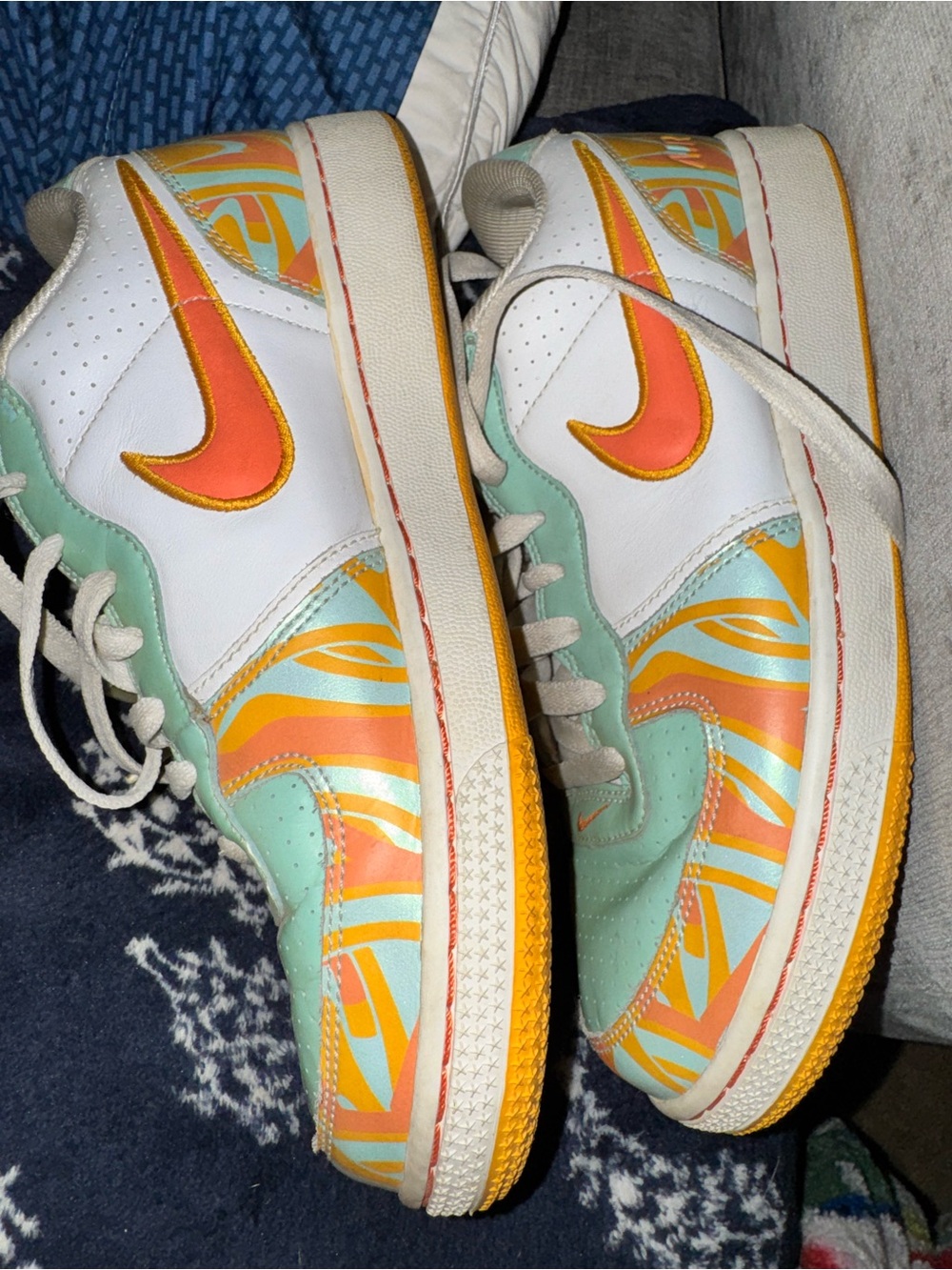 Nike Low-Top Sneakers in Mint, Orange & Yellow
